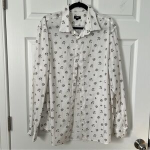 Express White Shirt with Black Floral